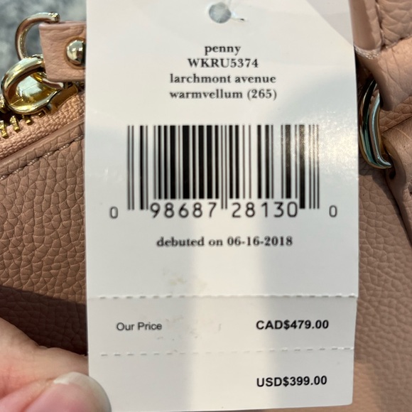 Kate Spade Larchmont Avenue Penny Pink Pebble Leather Tote Bag Purse NWT ♠️ - Picture 8 of 12